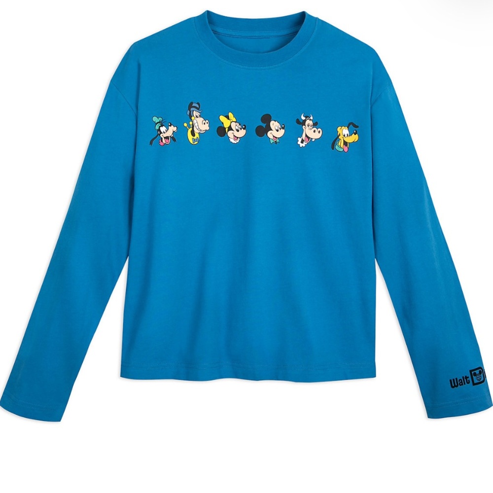Disney Blue women’s cropped Long Sleeve Shirt